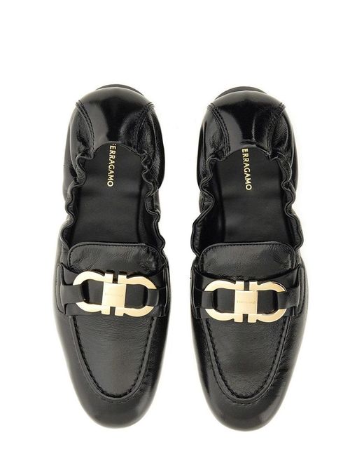 Ferragamo Black Jodie Leather Loafers