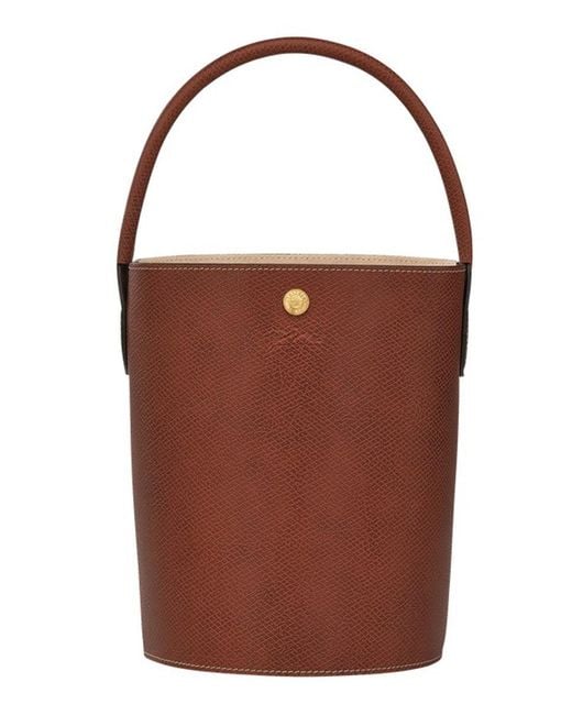Longchamp Brown Cuir De Russie Bucket Bag