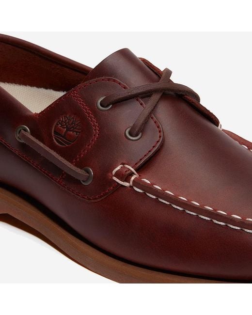 Timberland Red Loafers Classic Boat Leather