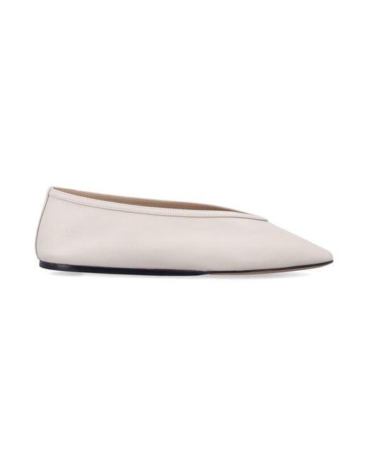 Le Monde Beryl White Leather Mary Jane Ballet Flats