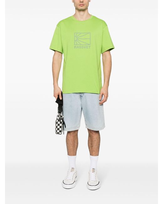 Rassvet (PACCBET) Green Big Logo Tee Shirt Knit Pacc14T002 for men