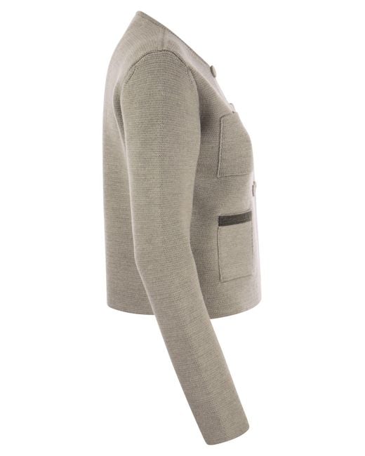 Fabiana Filippi Gray Merino Wool Jacket