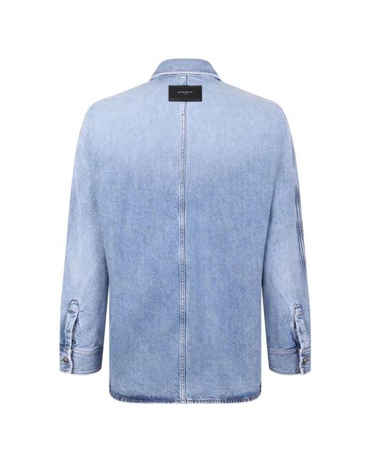 Givenchy Blue Button Down Shirt With Patch Pocket
