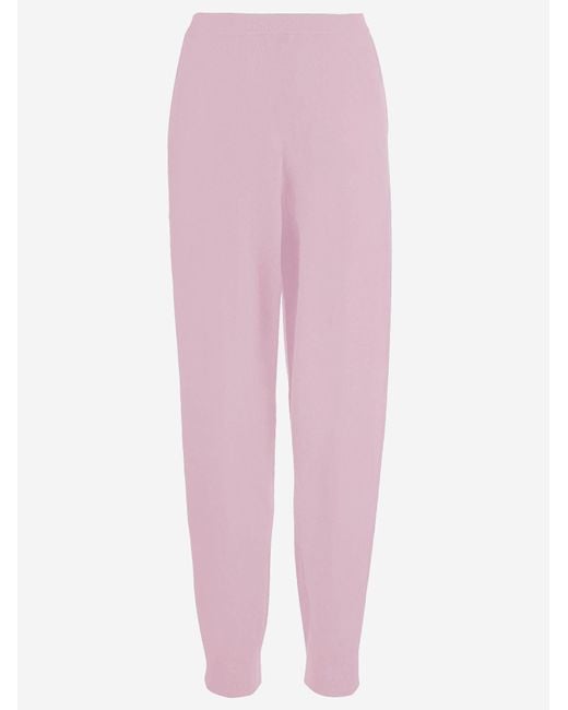 Allude Pink Wool And Cashmere Pants