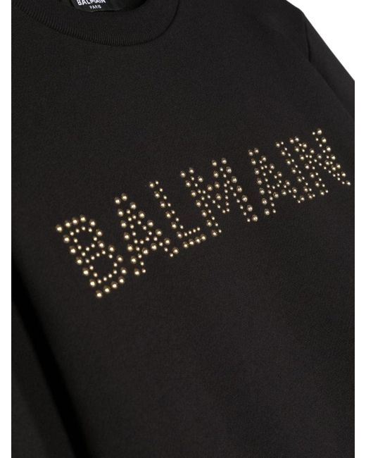 Balmain Black Logo Crewneck Sweatshirt