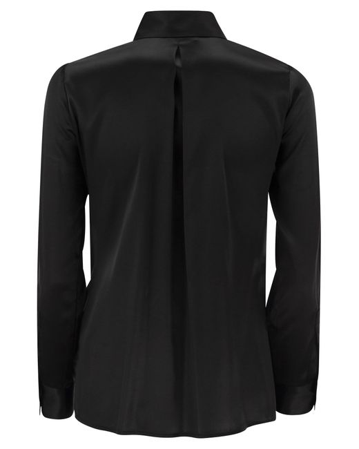 Elisabetta Franchi Rechte Zijden Satijnen Shirt in het Black