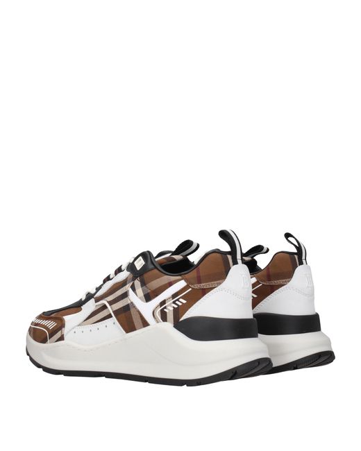 Burberry Multicolor Sneakers Uomo Tessuto Marrone/Betulla for men