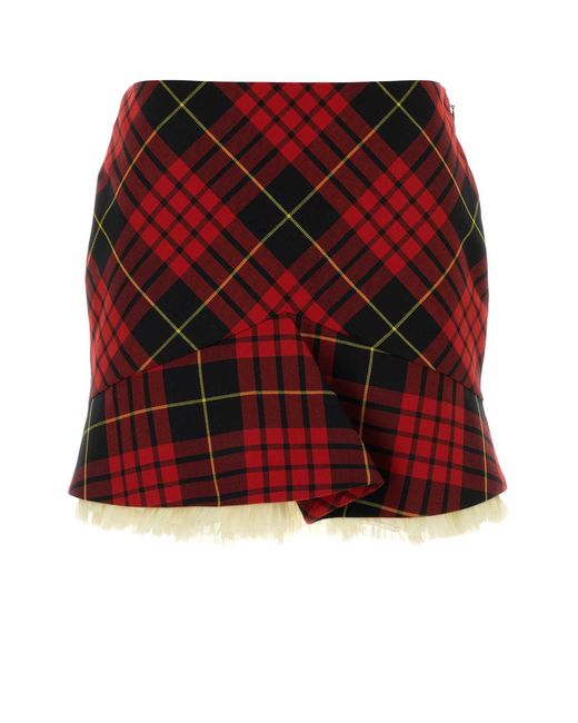 McQueen Embroidered Polyester Blend Mini Skirt