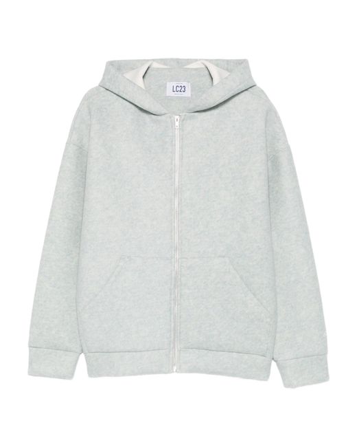 LC23 Gray Neoprene Wool Hoodie for men