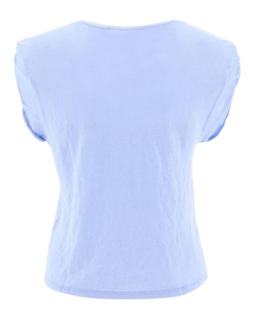 FRAME Blue Rolled Muscle T Shirt