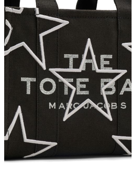 Marc Jacobs Black Schwarze Canvas-Logo-Drucktasche