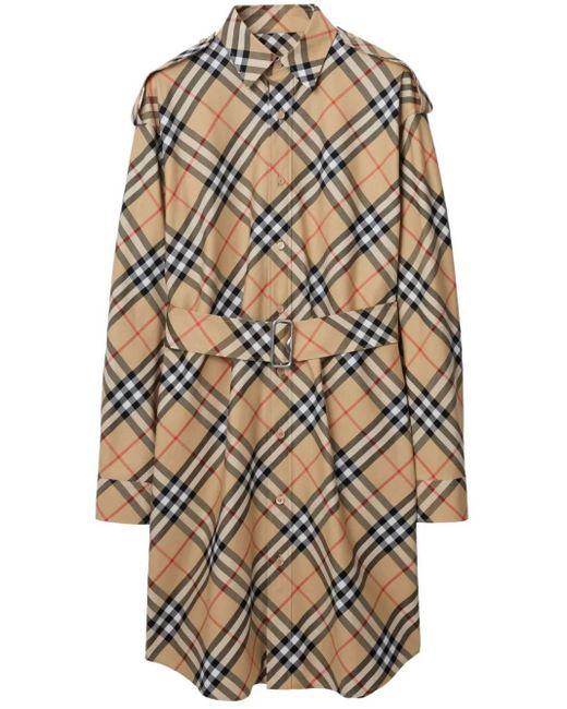 Vintage Controlla Abito A Sabbia Con Cintura di Burberry in Multicolor
