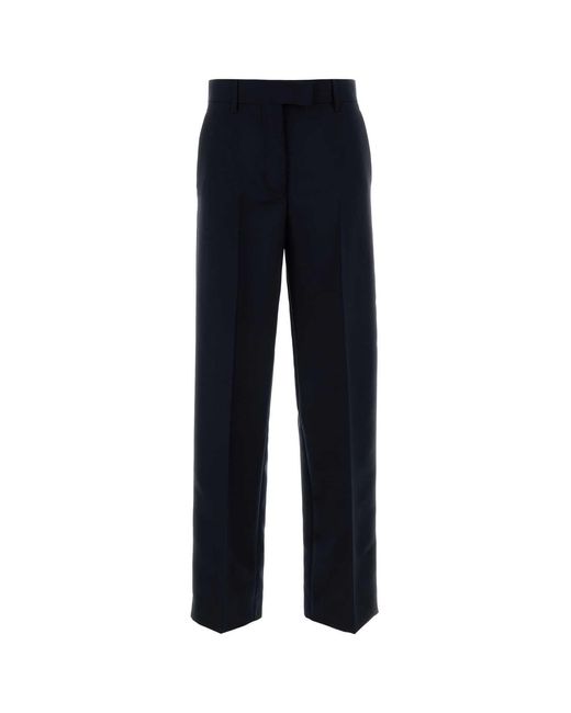 Miu Miu Blue Straight Flat Front Pants