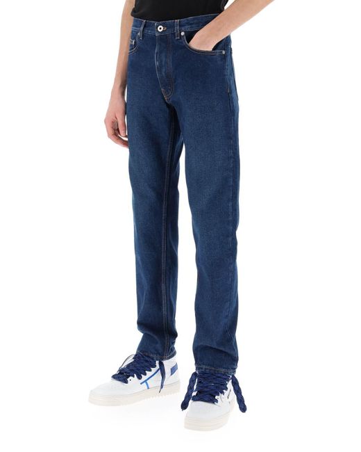 Off-White c/o Virgil Abloh Uit Witte Gewone Jeans Met Taps Toelopende Snit in het Blue voor heren
