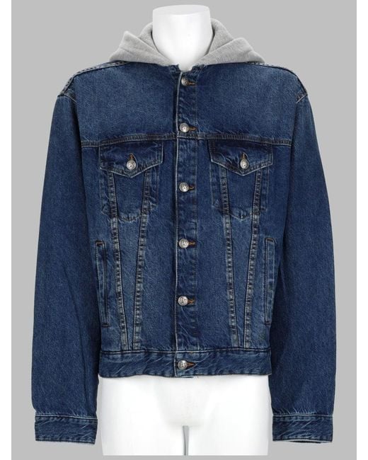 Palm Angels Blue Medium Hooded Layered Denim Jacket