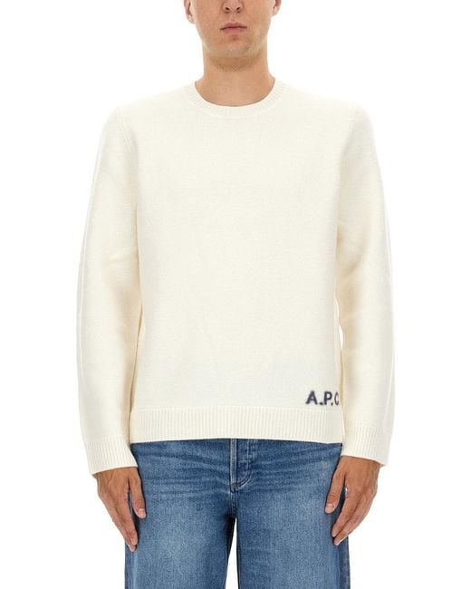 A.P.C. White Premium Leather Slip-On Sneakers For for men