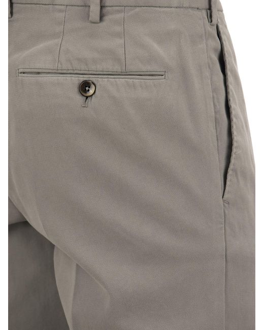 PT Torino Gray Super Slim Cotton Trousers