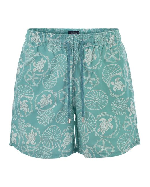 Vilebrequin Moorea Patterned Beach Shorts in het Blue voor heren