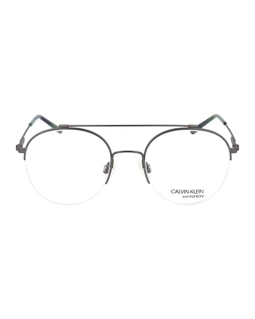 Calvin Klein Multicolor Satin Gunmetal Metal Optical Glasses for men