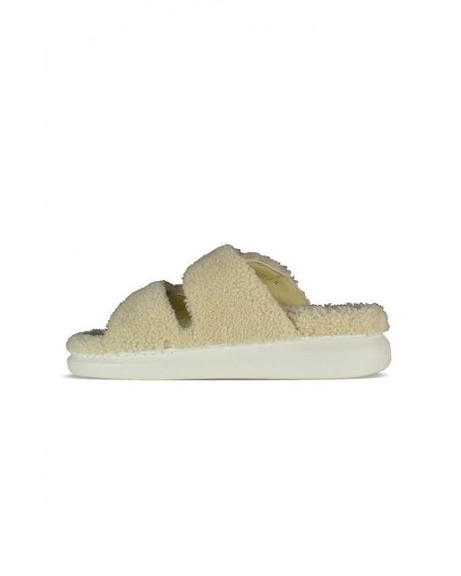 Alexander McQueen Metallic Shearling-Lined Slides for men