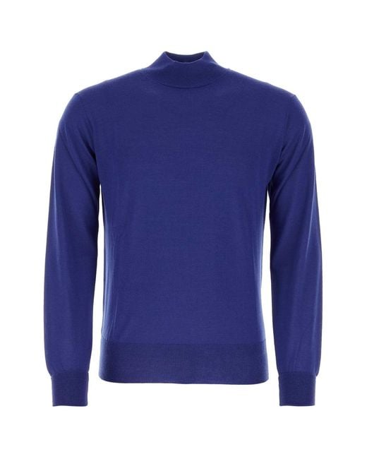 PT Torino Blue Electric Wool Sweater for men