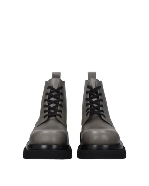 Bottega Veneta Gray Stivaletti Uomo Pelle Grigio/Asfalto for men