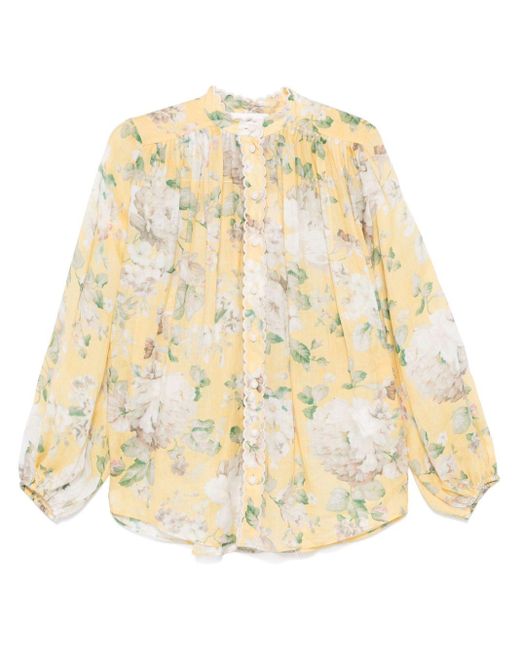 Zimmermann Acacia Gewelfde Blouse in het Natural