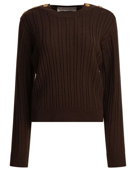 Golden Goose Deluxe Brand Brown Cable-Knit Sweater