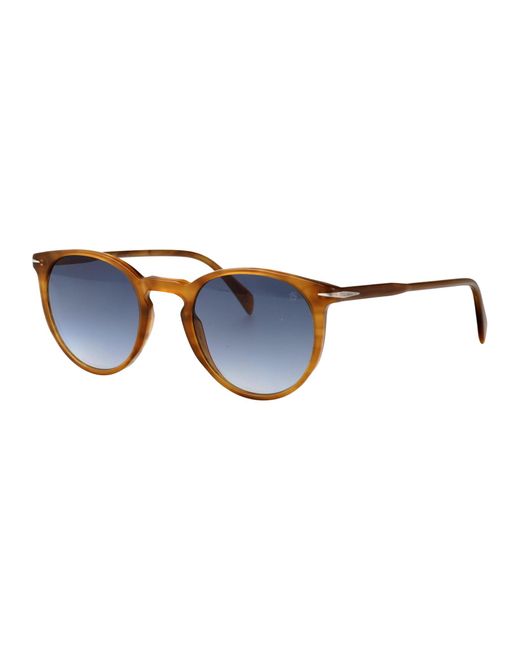 David Beckham Blue Round Sunglasses Db 1139/S Dua08 for men