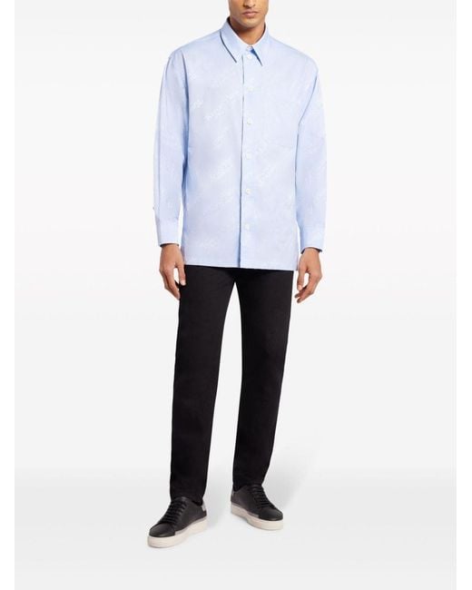 KENZO Blue Shirt With Print for men