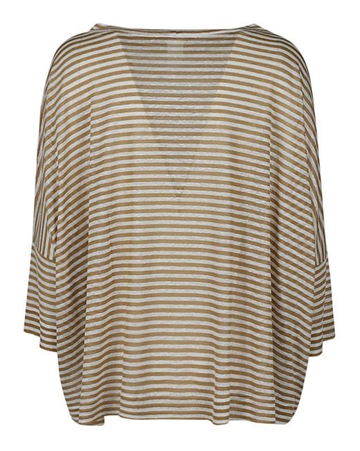 C-ZERO SHIRT Natural Linen Striped Sweater