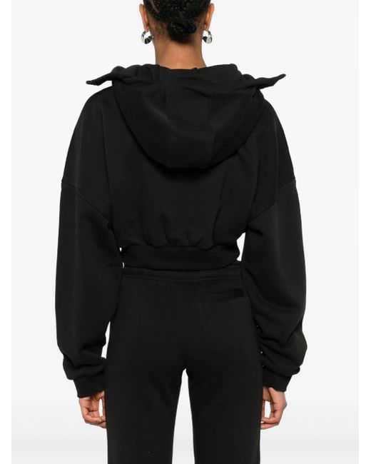 Entire studios Black Cropped Full Zip Soot