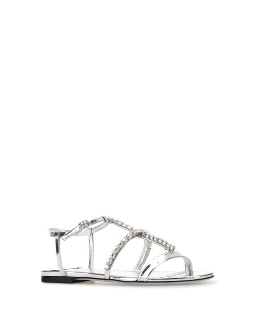 Jimmy Choo White Leather Sandals