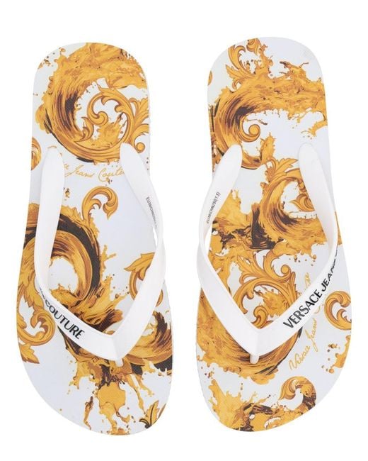 Versace Jeans Couture White Pvc Flats