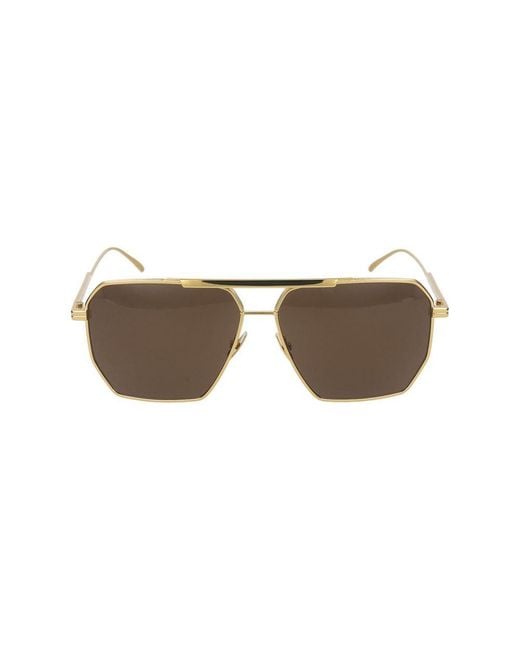 Occhiali Da Sole Bv1012 S 003 Oro Oro Marrone /13/145 di Bottega Veneta in Multicolor da Uomo