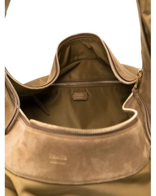 Khaite Olivia Sport Xl Nylon Hobo -tas in het Metallic