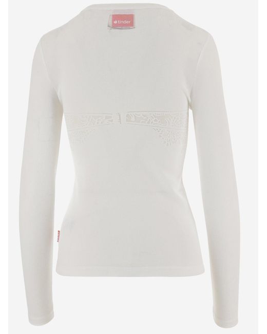 DIESEL X TINDER White Sheer Patterned Sweater