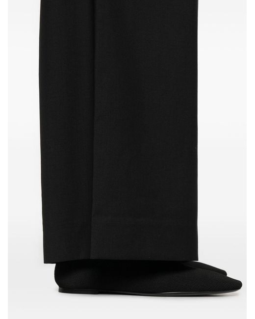 Totême Black Wool Drawstring Trousers