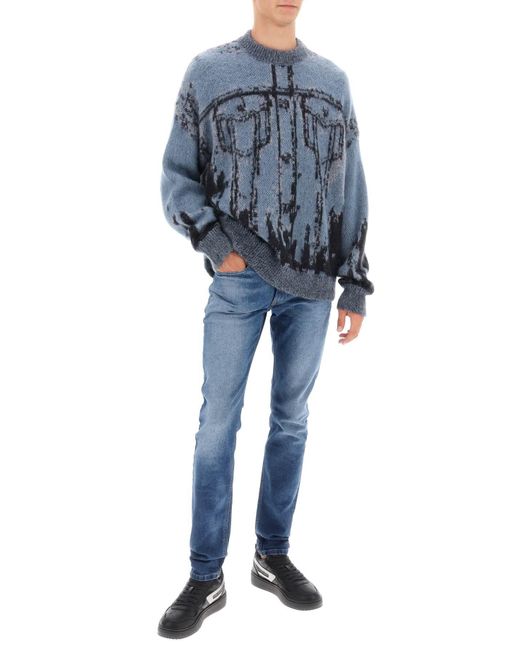 DIESEL K Patmos Moahir und Wollpullover in Blue für Herren