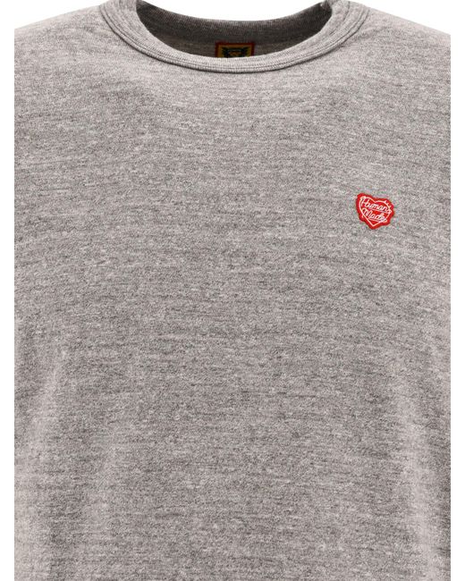 Camiseta de insignia de corazón hecha por humanos Human Made de hombre de color Gray