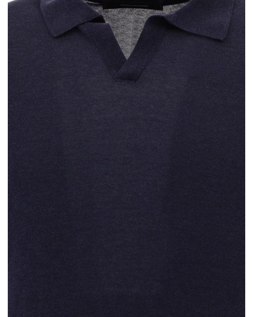 Tagliatore Tagliatorore Silk Polo Shirt in het Blue voor heren