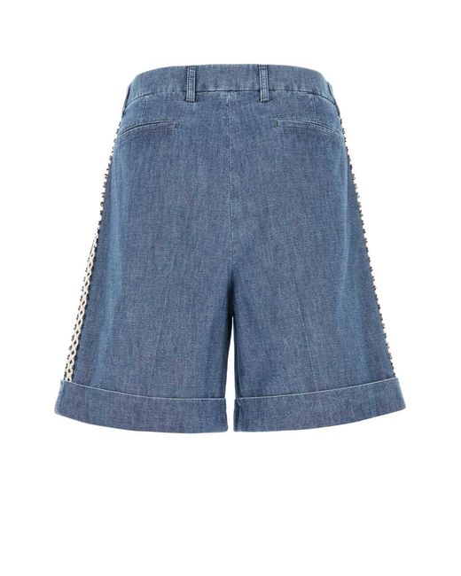 Valentino Garavani Blue Denim Bermuda Shorts for men