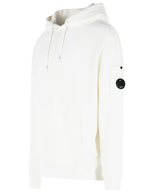 C P Company White Cotton Sweatshirt for men