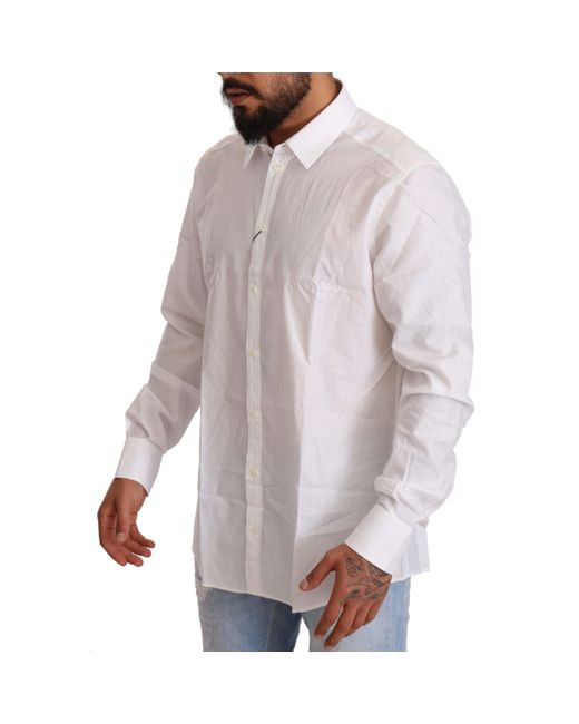 Chemise Coton Dolce & Gabbana pour homme en coloris Blanc Homme Vêtements Chemises Chemises habillées 
