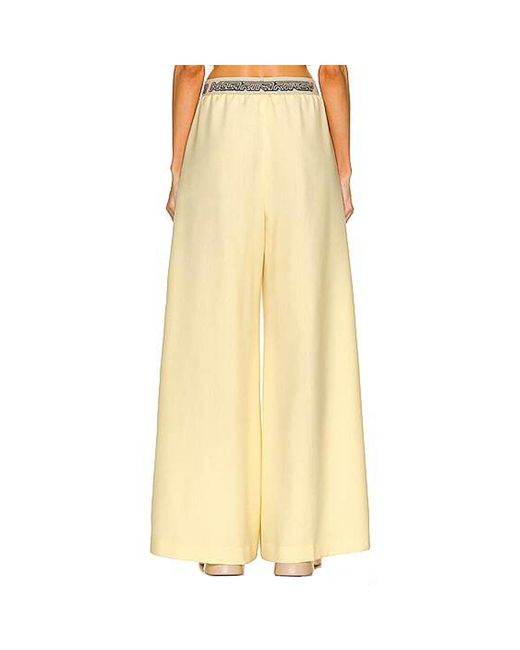 Stella McCartney Yellow Logo Wool Pants