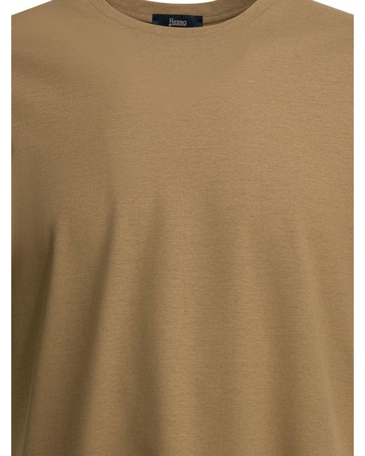 Herno Natural Crew-neck T-shirt T-shirts Brown for men