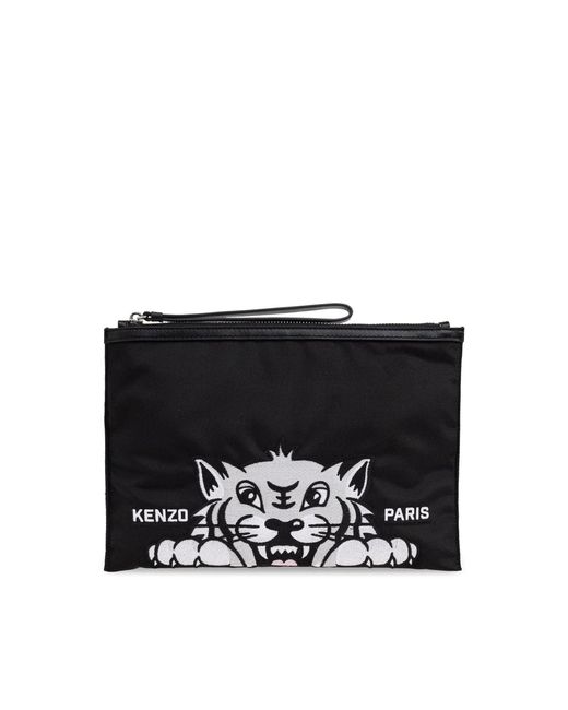 KENZO Black Pochette Nera Con Ricamo Tigre for men