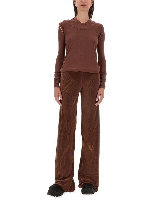 Rick Owens Brown Bias Cut Pants