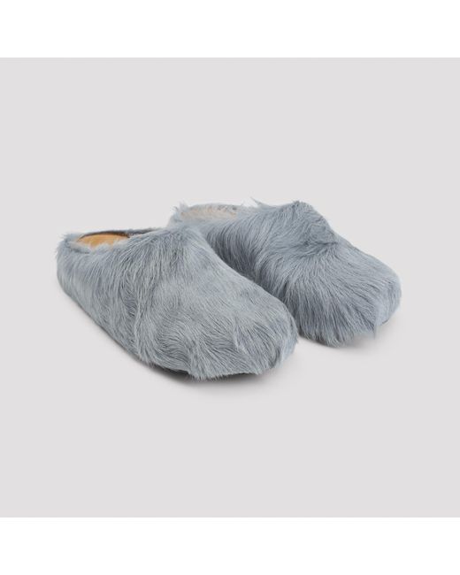 Marni Gray Calf Hair Flat