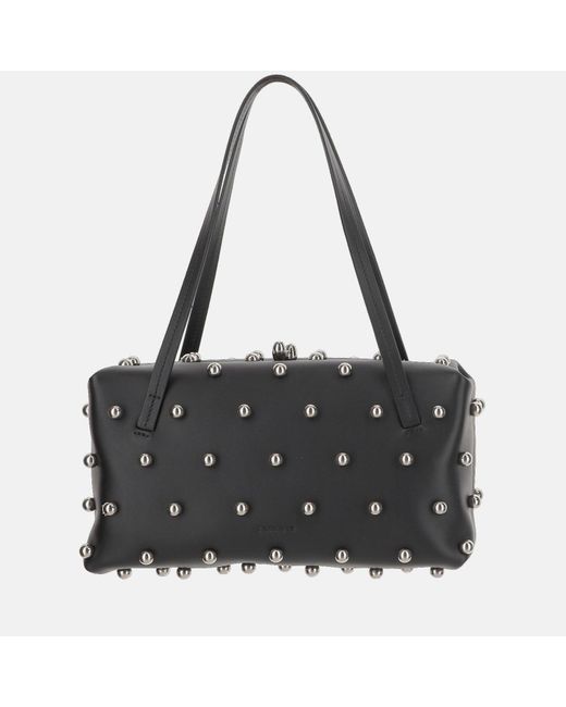 Jil Sander Black Goji Kissen Leder -Umhängetasche